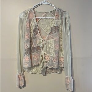 Free People- Sheer Lace Blouse